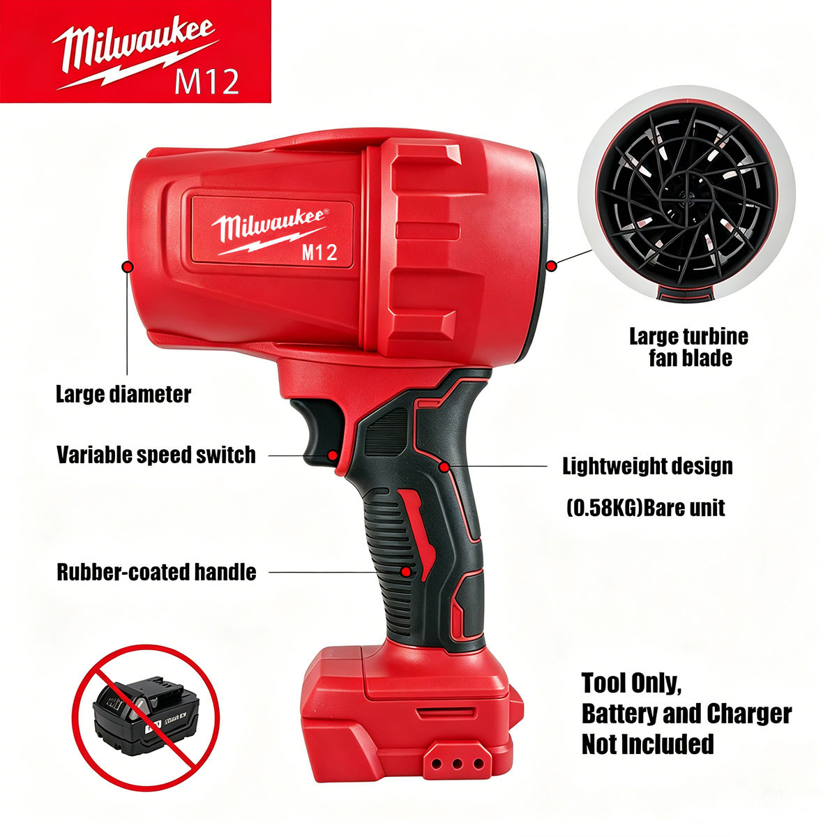 Milwaukee M12 Cordless Blower  - Milwaukee Drill M12 Fuel 评论和价格