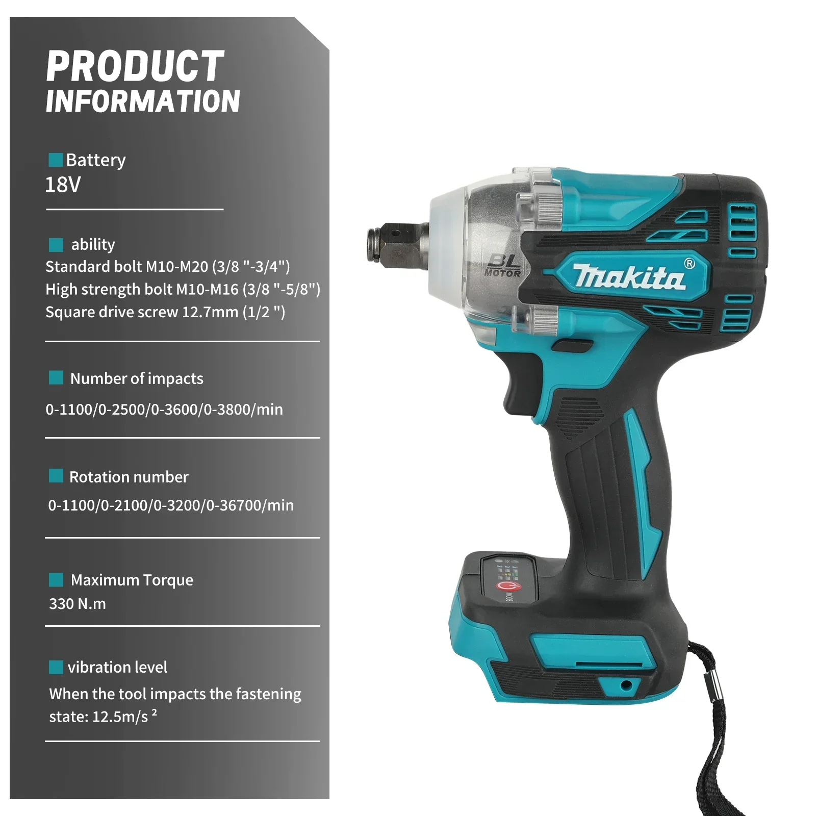 For Makita DTW300 330N·m Impac - Makita Drill Dtw300 评论和价格